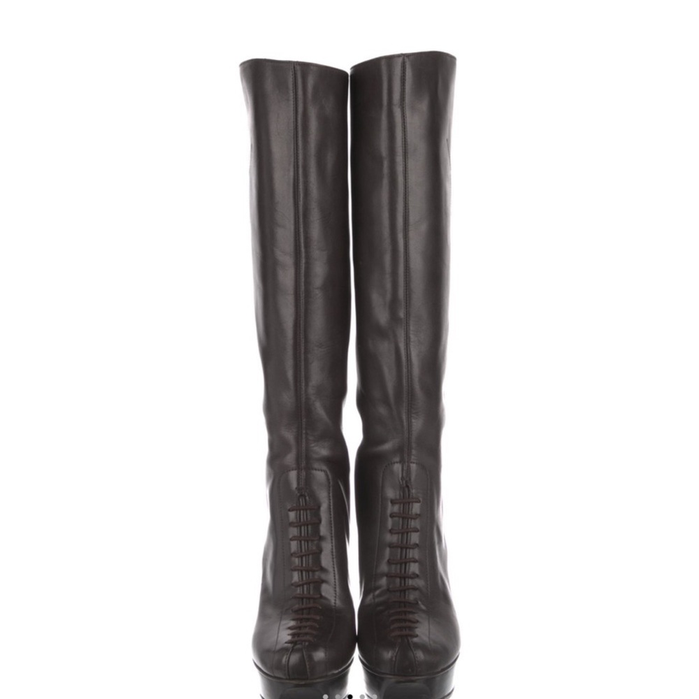 Yves Saint Laurent Espresso Heeled Boots